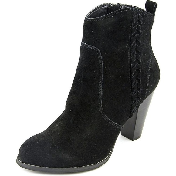 Black Stitched Detail Genuine Leather Ankle Bootie - Picture 2 of 3